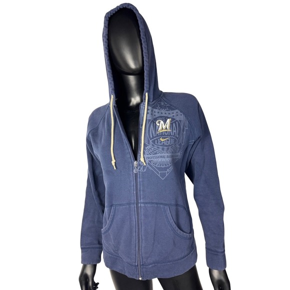 Milwaukee Brewers Nike MLB Full Zip Hoodie Sweatshirt National League S - Picture 1 of 8